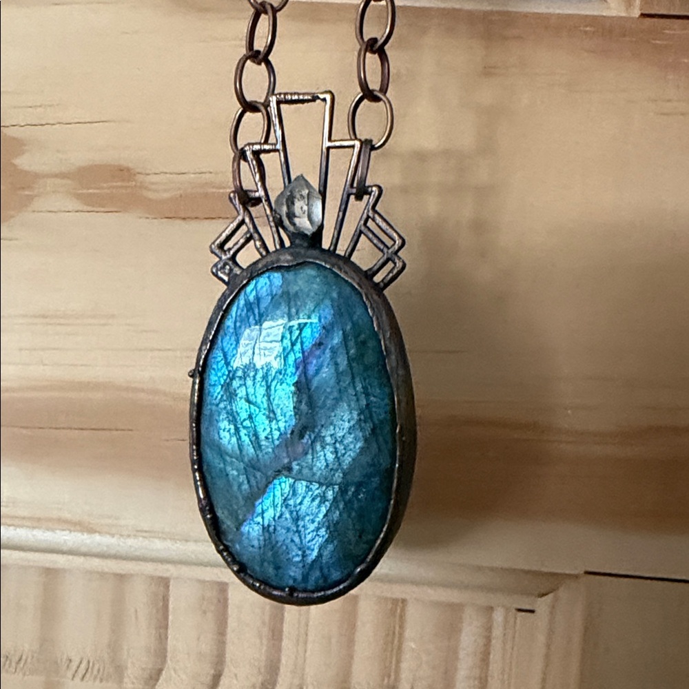 Purple labradorite & Brass